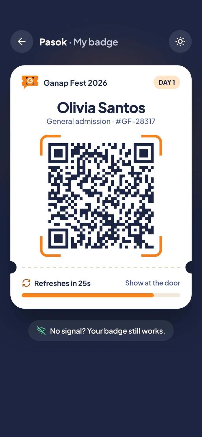 Pasok QR pass preview